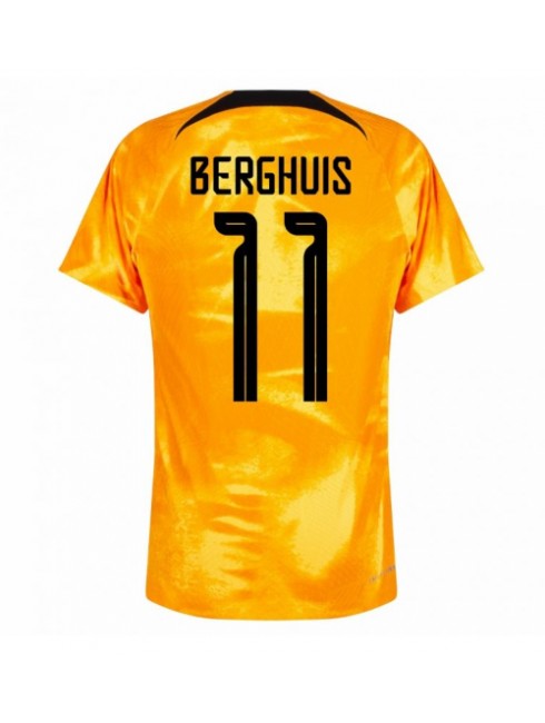 Billige Nederland Steven Berghuis #11 Hjemmedrakt VM 2022 Kortermet
